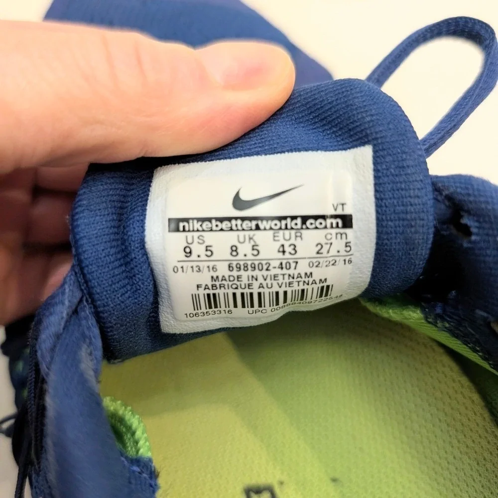 Nike Air Max 2015 Deep Royal Volt Running Shoes 698902-407 Men's USA 9.5 EU 43‎